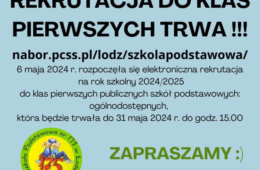 REKRUTACJA DO SZKÓŁ PODSTAWOWYCH NA ROK SZKOLNY 2024/2025