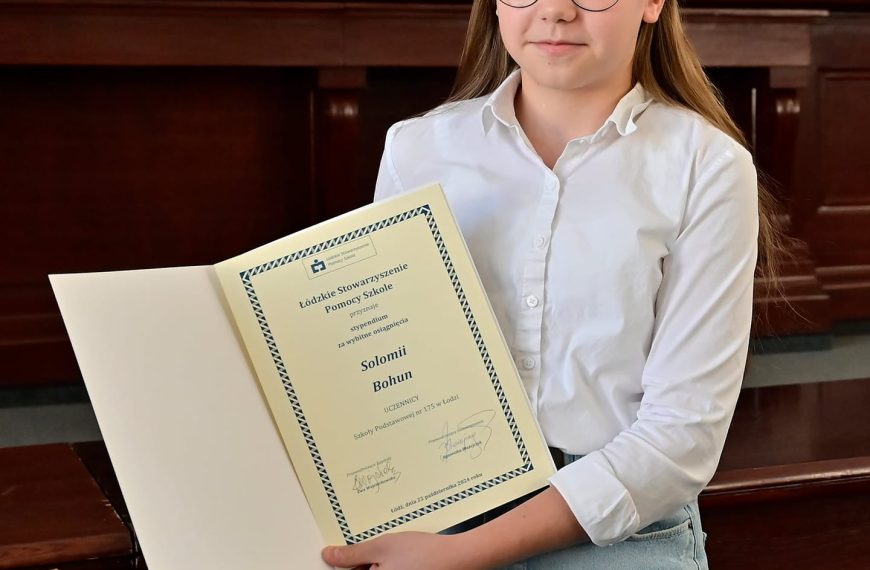 Solomiia stypendystką ŁSPS