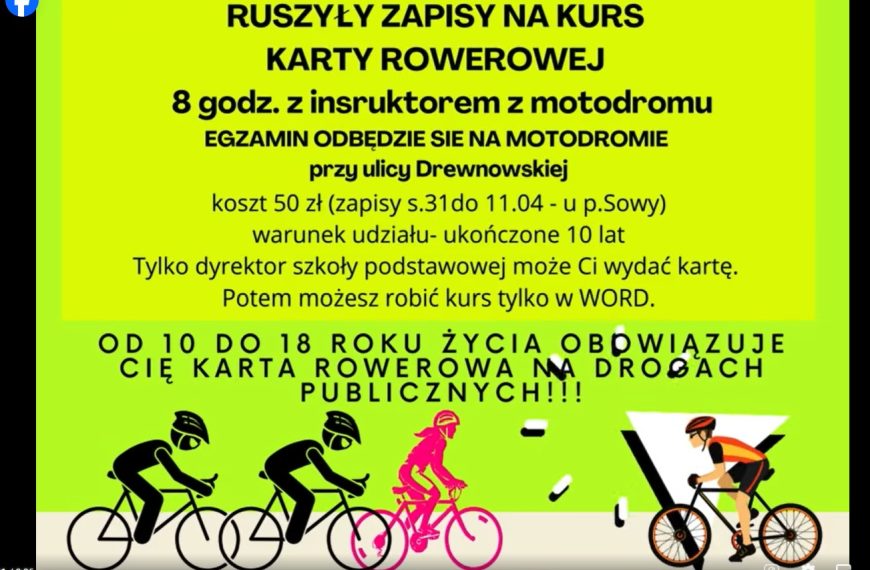 Zapisy na kurs karty rowerowej