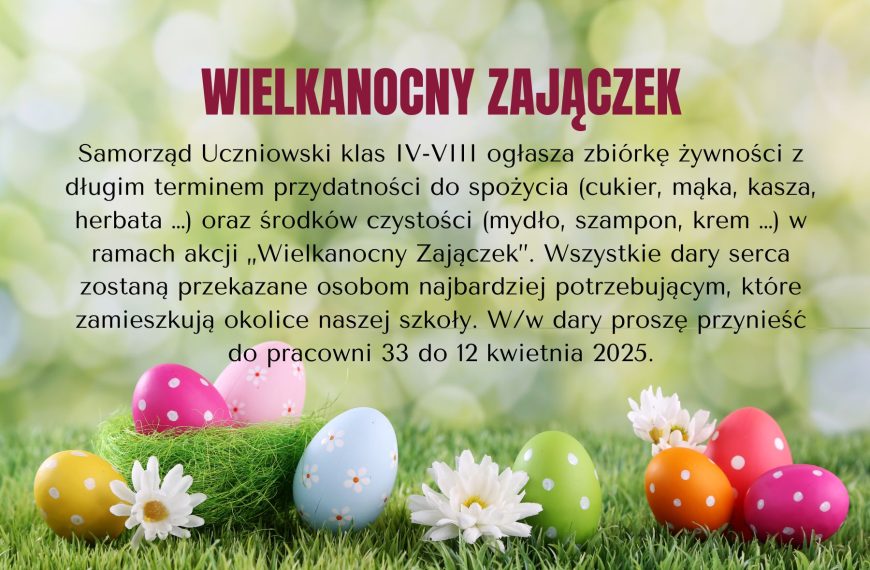 Wielkanocny zajączek dla potrzebujących